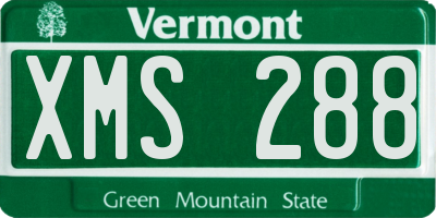 VT license plate XMS288