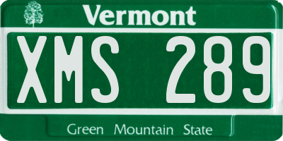 VT license plate XMS289