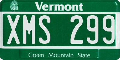 VT license plate XMS299