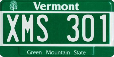 VT license plate XMS301