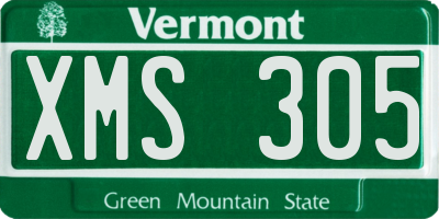 VT license plate XMS305