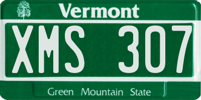 VT license plate XMS307