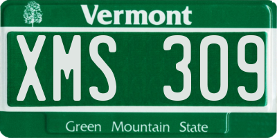 VT license plate XMS309