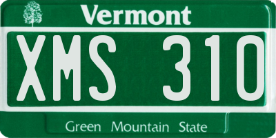 VT license plate XMS310