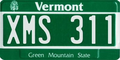 VT license plate XMS311