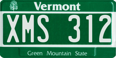 VT license plate XMS312