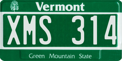 VT license plate XMS314