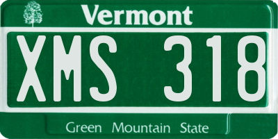 VT license plate XMS318