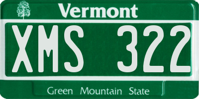 VT license plate XMS322