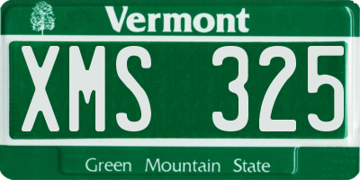 VT license plate XMS325