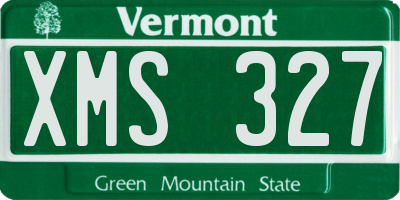 VT license plate XMS327