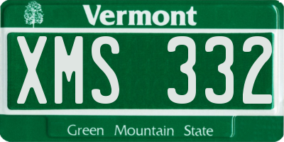 VT license plate XMS332