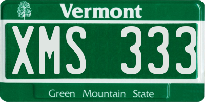 VT license plate XMS333