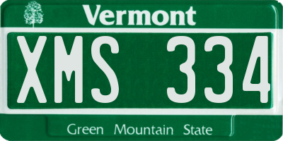 VT license plate XMS334