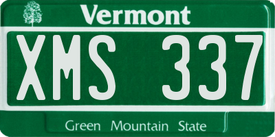 VT license plate XMS337