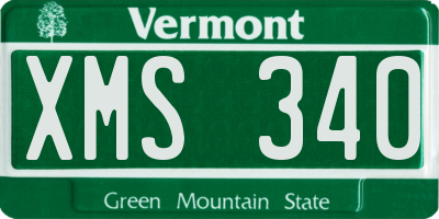 VT license plate XMS340
