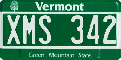 VT license plate XMS342