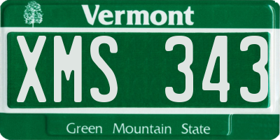 VT license plate XMS343