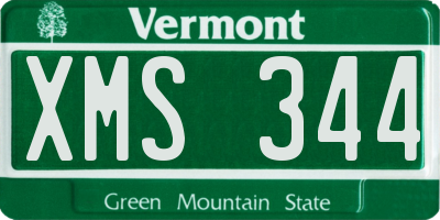 VT license plate XMS344