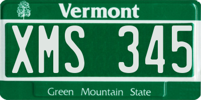VT license plate XMS345