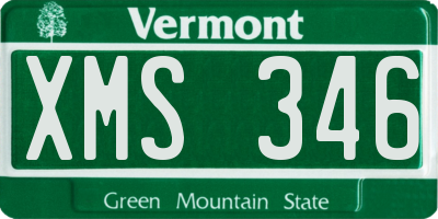 VT license plate XMS346