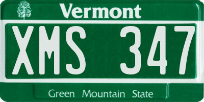 VT license plate XMS347
