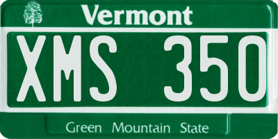 VT license plate XMS350