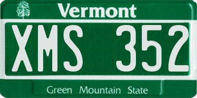 VT license plate XMS352