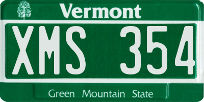 VT license plate XMS354