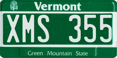 VT license plate XMS355