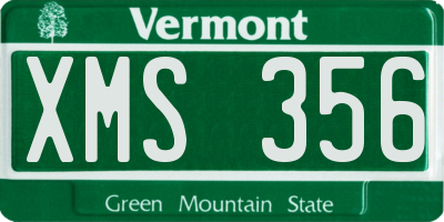 VT license plate XMS356