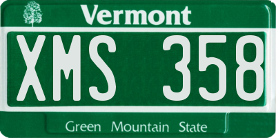 VT license plate XMS358