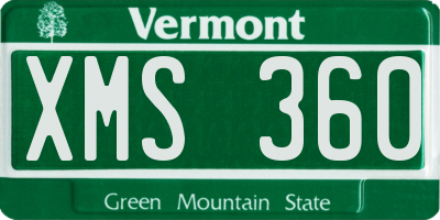 VT license plate XMS360