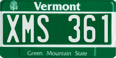 VT license plate XMS361