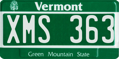 VT license plate XMS363