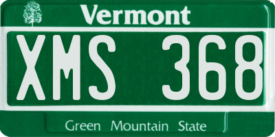 VT license plate XMS368