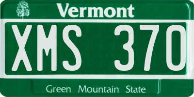 VT license plate XMS370