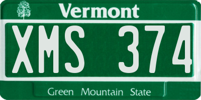 VT license plate XMS374