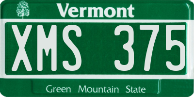 VT license plate XMS375