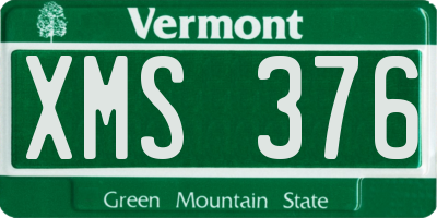 VT license plate XMS376