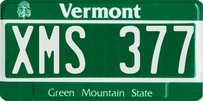 VT license plate XMS377