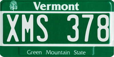 VT license plate XMS378