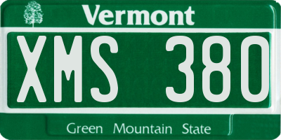 VT license plate XMS380