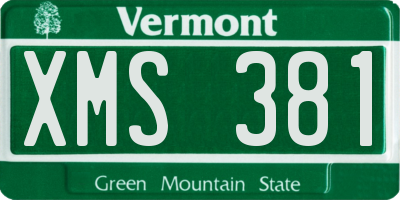 VT license plate XMS381