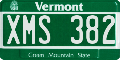 VT license plate XMS382