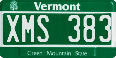 VT license plate XMS383