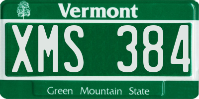 VT license plate XMS384