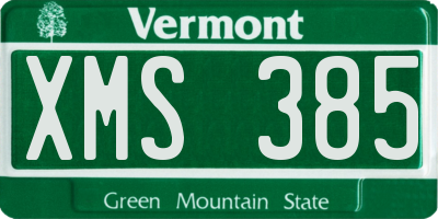 VT license plate XMS385
