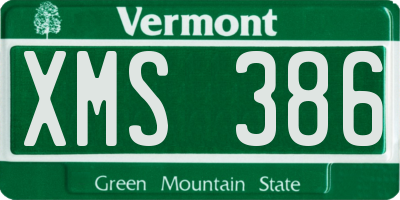 VT license plate XMS386