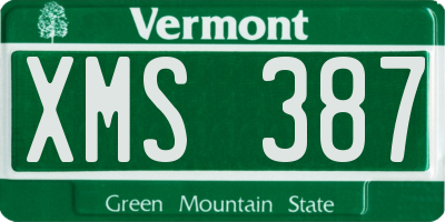 VT license plate XMS387